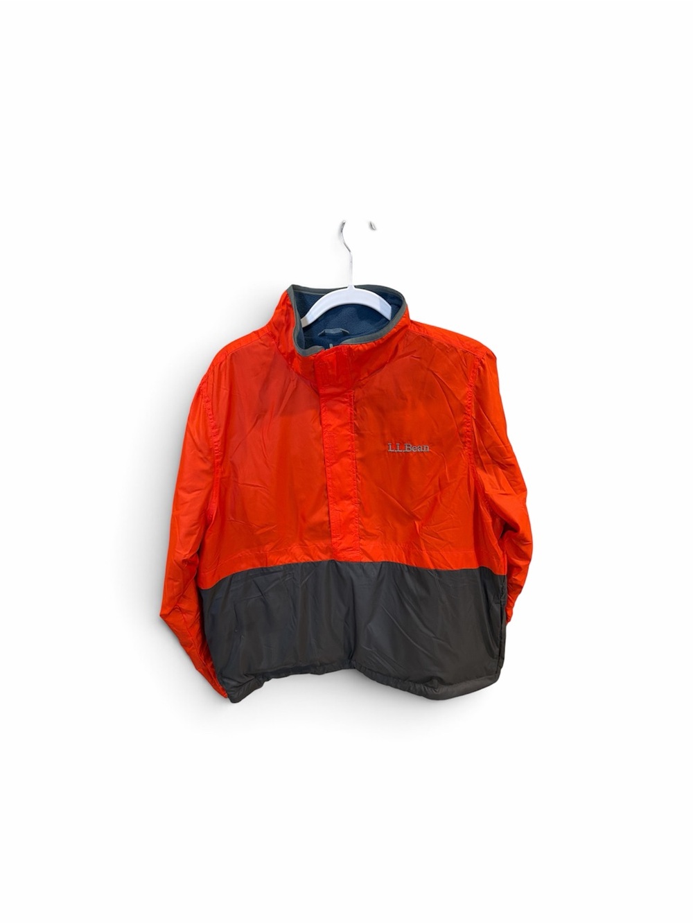 L.L. Bean mens Reversible Orange and Gray Windbreaker Jacket